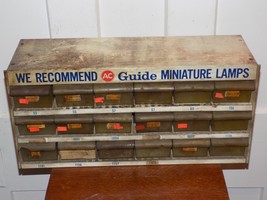 Vintage AC Guide Miniature Lamp 18 Drawer Metal Cabinet - $94.05