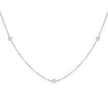 0.90 G SI,1 Carat Round Diamonds By The Yard Necklace in 14 Karat White ... - $622.71
