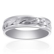 6.0mm 14K White Gold Comfort Fit Mens Band - £394.81 GBP