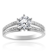 1.25 Carat G-VS1 Natural Round Cut Diamond Split Shank Engagement Ring - £4,148.87 GBP