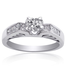 1.05 Carat G-VS2 Natural Heart Shape Diamond Engagement Ring 14K White Gold - £1,653.62 GBP