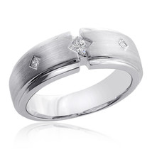 0.25 Carat Mens Princess Cut Diamond Wedding Band 14K White Gold - $940.50