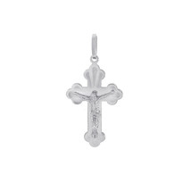 14K White Gold Cross Jesus Crucifix Pendant - £126.23 GBP