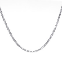 Mens 10K White Gold 34&quot; inches Hollow Franco Link Necklace Chain 14.8 grams - £939.24 GBP