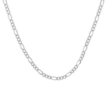 5.5 mm 14K White Gold Classic Figaro Chain Necklace - £1,206.70 GBP