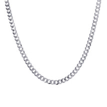 6.1 mm 14k White Gold Curb Chain Necklace - £1,332.46 GBP