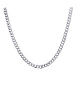 6.1 mm 14k White Gold Curb Chain Necklace - £1,315.03 GBP
