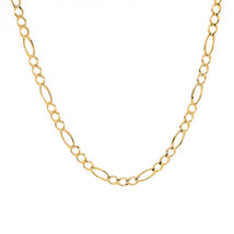 5.2 mm 14K Yellow Gold Classic Figaro Chain Necklace - £781.68 GBP