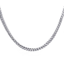 Mens 10K White Gold 29&quot; inches Hollow Franco Link Necklace Chain 32.7 grams - £1,244.65 GBP