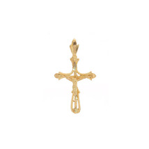 14K Yellow Gold Jesus Crucifix Cross Pendant - £102.33 GBP