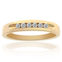 0.25 Carat Mens Round Cut Diamond Wedding Band 14K Yellow Gold - £387.94 GBP