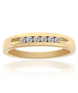 0.25 Carat Mens Round Cut Diamond Wedding Band 14K Yellow Gold - £382.65 GBP