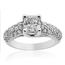 1.70 Carat F-VS1 Natural Radiant Cut Diamond Engagement Ring 14K White Gold - £3,638.79 GBP