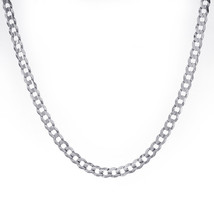 Mens 14K White Gold Cuban/Curb Solid Chain 20&quot; Inches 24.8 Grams - £1,573.72 GBP