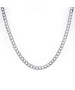 Mens 14K White Gold Cuban/Curb Solid Chain 20&quot; Inches 24.8 Grams - £1,574.01 GBP