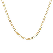 4.0 mm Figaro Link Chain Necklace 14K Yellow Gold Italy 22&quot; long - £695.60 GBP