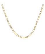 4.0 mm Figaro Link Chain Necklace 14K Yellow Gold Italy 22&quot; long - £695.60 GBP