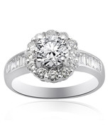 1.97 Carat H-VS2 Natural Round Cut Diamond Halo Engagement Ring 18K Whit... - £3,688.15 GBP