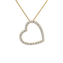 0.30 Carat Diamond Heart Pendant 14K Yellow Gold - £348.18 GBP
