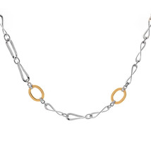 5.00mm 14K Two Tone Gold Italian Link Chain Necklace - £897.09 GBP