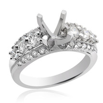 1.15 Carat Round-Brilliant Diamond Engagement Ring 18K White Gold Setting - £1,618.25 GBP