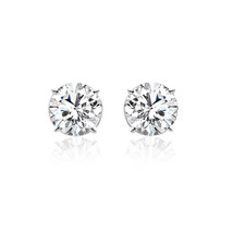 2.65 Carat Round Brilliant Cut Diamond Stud Earrings 14K White Gold - £4,973.33 GBP