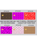 LUXURE BRAND CLOTHES LV  | Credit Card Cover | Credit Card Skin | Sticke... - £7.07 GBP