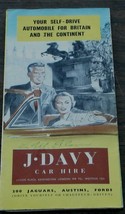 J-Davy Car Hire, Drive Yourself Service, Vintage Informational Tour Pamphlet - £2.34 GBP