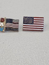 Disabled American Veterans Life Member Lapel Pin &amp; Flag Hat Pin - £8.66 GBP