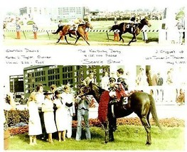 1977 - SEATTLE SLEW - Ky Derby Finish Line &amp; Winners Circle - Color - 10&quot; x 8&quot; - £15.80 GBP