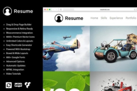 Resume &amp; CV WordPress Theme - $69.00