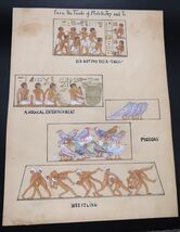 Vtg Egyptian Artwork Color Pencil Unsigned Mabel Eaton Phillips Tomb Pta... - $49.99