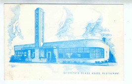 Interstate Glass House Restaurant Blue Postcard Indiana Kentucky Tennessee SC VA - £7.90 GBP