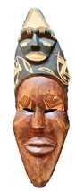 African wood mask.Vintage Large Mask Wood Hand carved African mask antiq... - $2,115.70 MXN