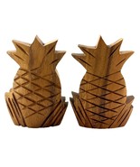 Wood Pineapples Vintage Salt and Pepper Shakers Carabao Brand 5” Tall MCM - $15.39 CAD