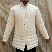 Medieval thick padded White Gambeson coat Aketon Jacket Armor reenactment SCA - £80.87 GBP+