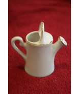 Miniature Doll Size Porcelain Watering Can w/ Gold Trim - $8.99