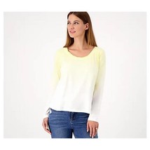 Candace Cameron Bure The Ocean Dipped Long-Sleeve Tee (Honeysuckle, S) A473684 - $15.94