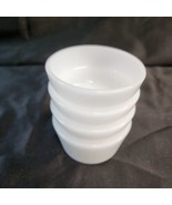Glasbake Custard Ramekin 2.25&quot; Baking Cups USA Set of 4 White Milk Glass - £17.02 GBP