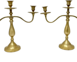 Set of 2 Candelabras Brass Made in India 12&quot; - $43.69