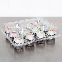 12 Compartment 100 Case Hinged Dome Clear Plastic Cupcake Container +Rebate - $101.96