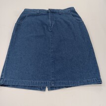 Lee Casuals Wrinkle Free RN#34783 Womens Blue Cotton Pencil Denim Skirt Size 14M image 13
