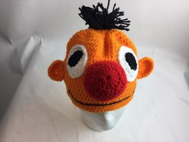 Handmade Knit Ernie Beanie One Size Youth/ Adult Hat Cap Sesame Street  - $23.74