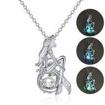 Luminous (blue) 19&quot; Mermaid Pendant Necklace - £14.65 GBP