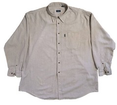 Izod Mens XXL Mens Tan Beige Gingham Button Down, Long Sleeve Shirt, Gently Used - £12.42 GBP