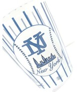 New York Baseball Blue Clear Shot Glass Man Cave Bar Novelty Souvenir Gift - $19.79