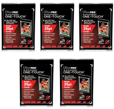 NEW 5-PACK Ultra Pro OneTouch Black Border Magnetic 35pt Card Case Holders 85566 - £14.70 GBP