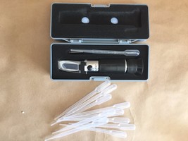 Brine Salinity Refractometer  0-280ppt Hardcase + (10) 3ml Pipettes - $31.58