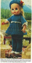Vintage Knitting pattern for 13&quot; 33cm dolls.From a magazine. Dress trous... - $2.15