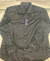 Long Sleeve Solid Shirt Slim Fit Stretch Bamboo Mens Dress Shirts Black 3XL - £25.36 GBP